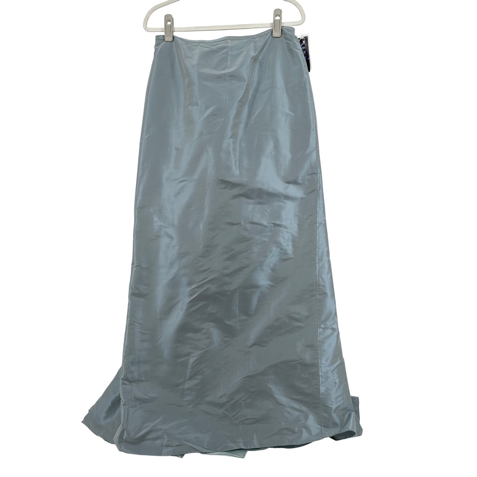 Rickie Freeman Teri Jon Silk Evening Maxi Skirt Womens 8 Ice Blue Elegant